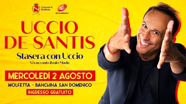 QUESTA SERA SPETTACOLO GRATUITO ALLA BANCHINA SEMINARIO CON LA COMICIT DI UCCIO DE SANTIS: STASERA CON UCCIO