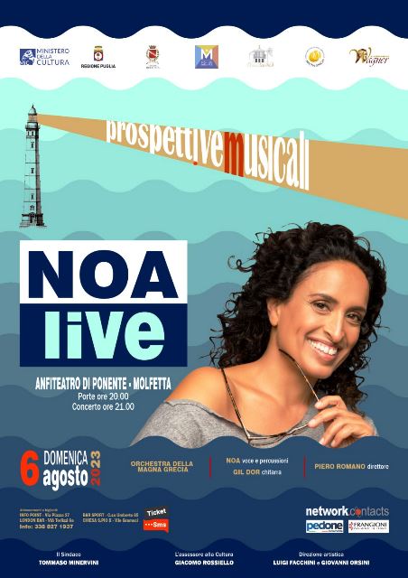 DOMENICA 6 AGOSTO ALLANFITEATRO DI PONENTE CONCERTO DELLA CANTAUTRICE ISRAELIANA NOA