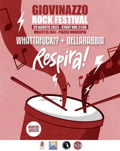 IL GIOVINAZZO ROCK FESTIVAL SI TERR IN PIAZZA MUNICIPIO A MOLFETTA, MARTED 29 AGOSTO