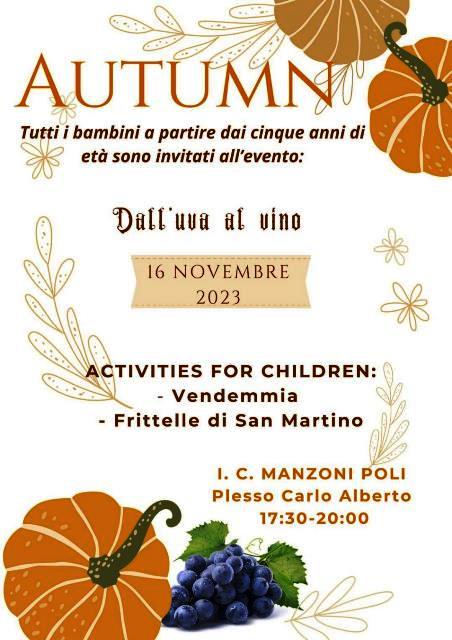 GIOVEDI' 16 NOVEMBRE LA SCUOLA PRIMARIA C. ALBERTO DI MOLFETTA PRESENTA 