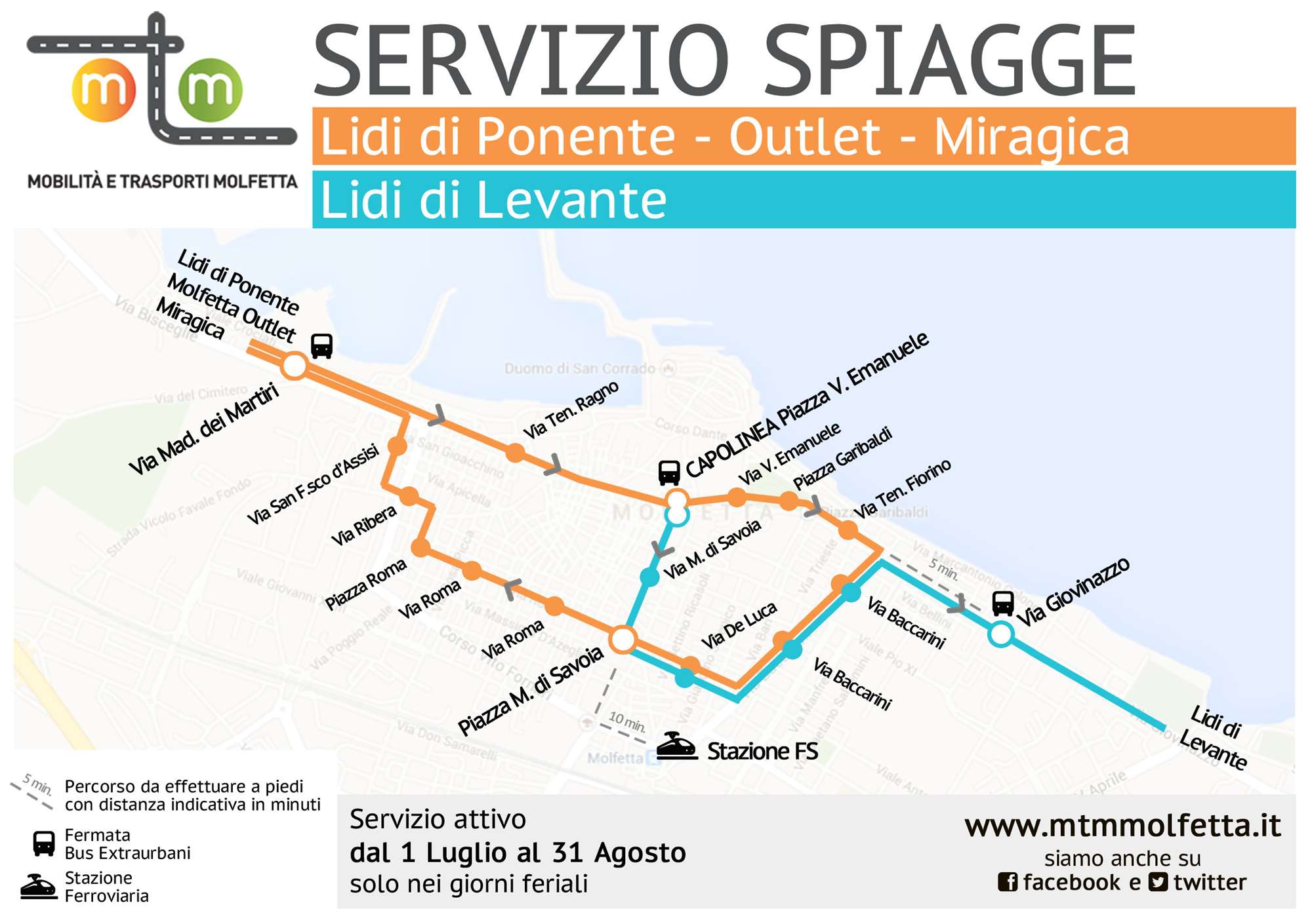 DAL 1 LUGLIO RIPRENDE IL SERVIZIO SPIAGGIA MTM