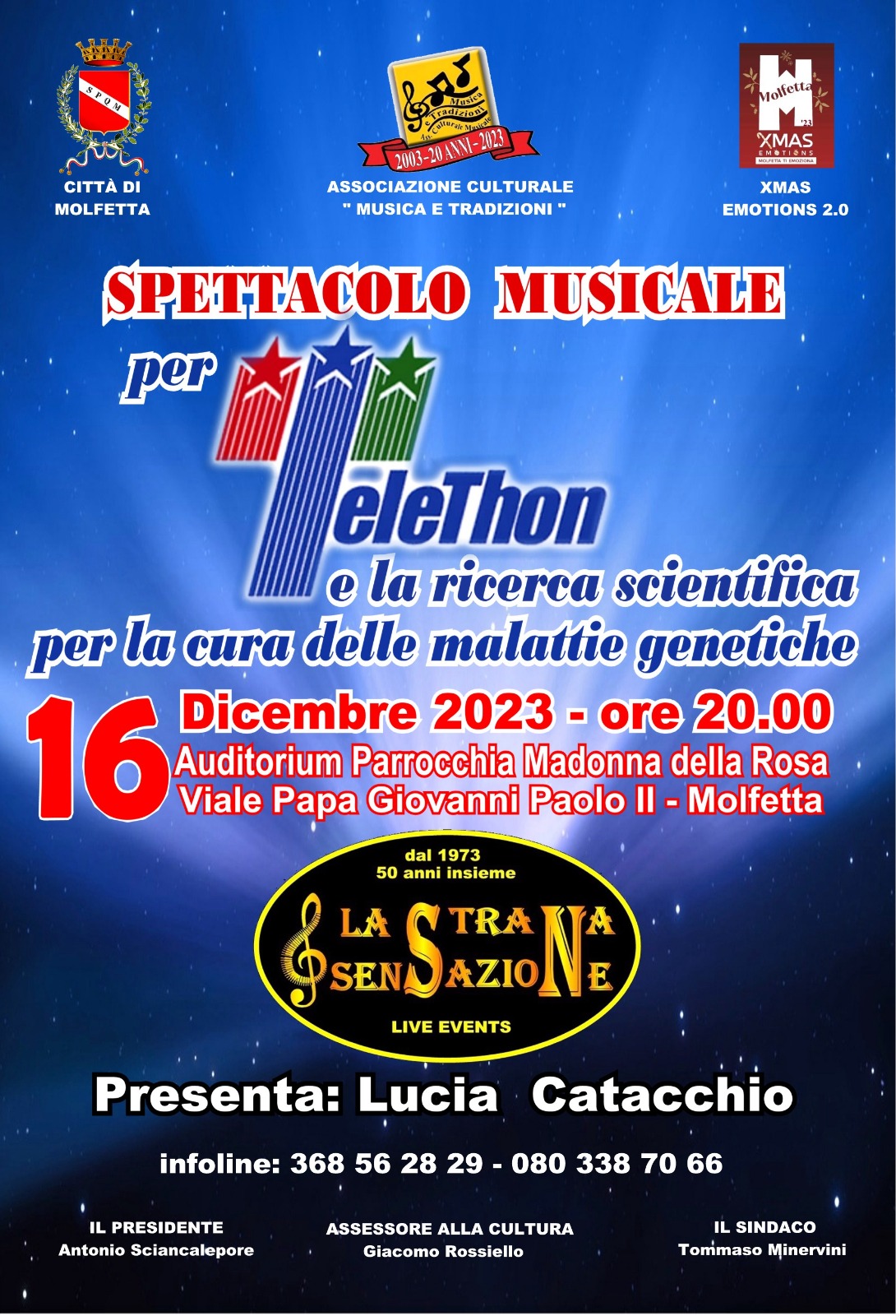 CON IL LIVE EVENT DE LA STRANA SENSAZIONE SI RINNOVA A MOLFETTA LAPPUNTAMENTO CON LA CAMPAGNA DI SENSIBILIZZAZIONE E RACCOLTA FONDI PER TELETHON