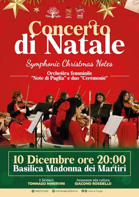 CONCERTO DI NATALE DELLORCHESTRA NOTE DI PUGLIA E IL DUO CREMONIE