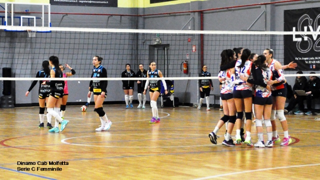 QUINTA VITTORIA CONSECUTIVA DELLA DINAMO CAB MOLFETTA. AL PALAPANUNZIO HA SCONFITTO SENZA TROPPE DIFFICOLT LA  NELLY VOLLEY BARLETTA