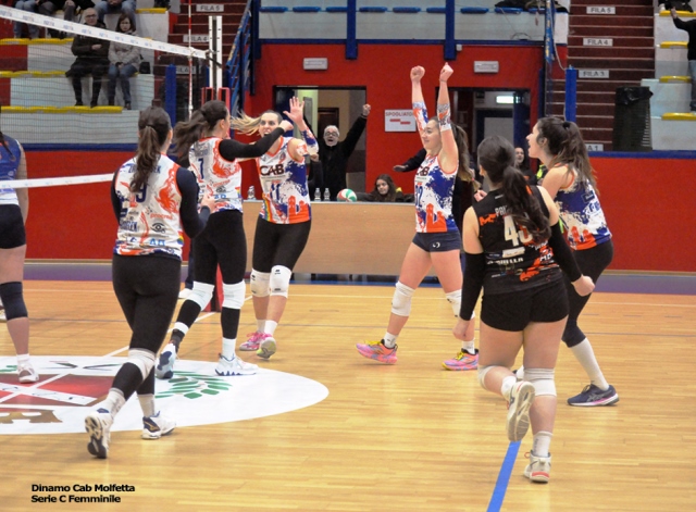 LA DINAMO CAB MOLFETTA SUPERA AGEVOLMENTE AL PALAPOLI LA DON MILANI VOLLEY