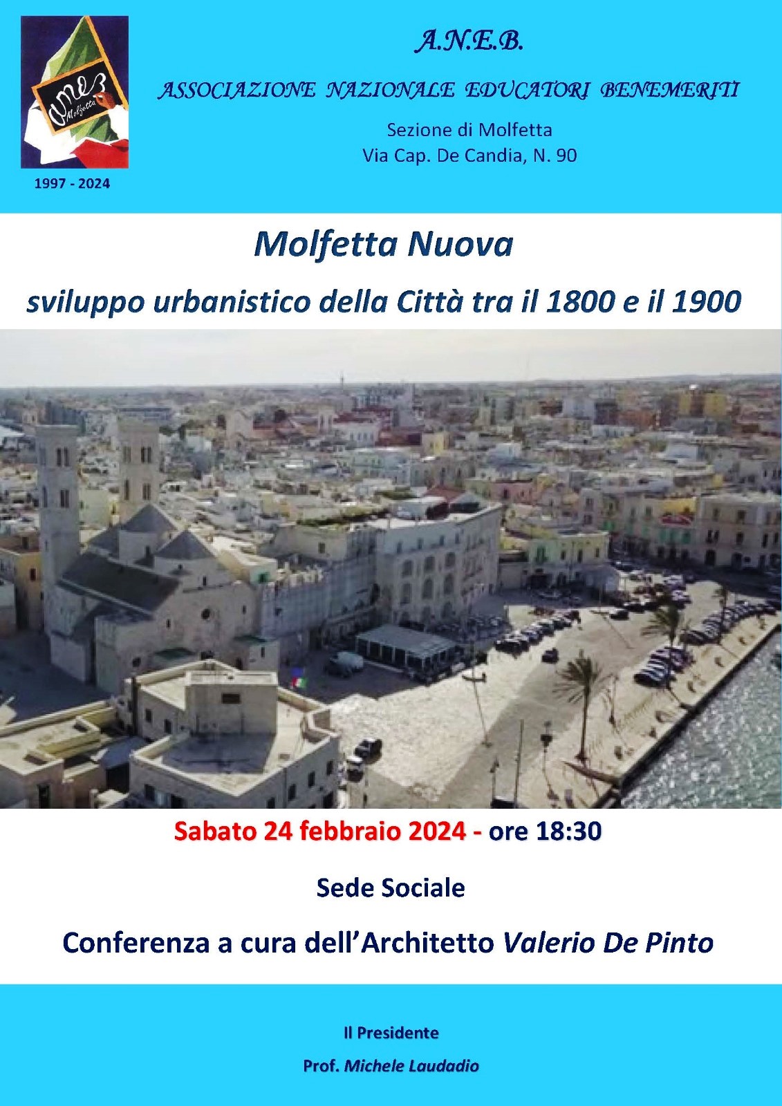 LARCHITETTO VALERIO DE PINTO PARLER DELLO SVILUPPO URBANISTICO DELLA CITT DI MOLFETTA TRA IL 1800 E IL 1900