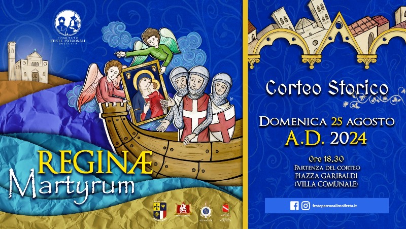 DOMENICA 25 AGOSTO SI TERRA' LA TERZA EDIZIONE DEL CORTEO STORICO REGINAE MARTYRUM