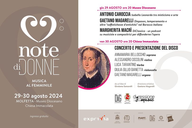 A MOLFETTA NOTE DI DONNE, MUSICA AL FEMMINILE IL 29 E 30 AGOSTO AL MUSEO DIOCESANO