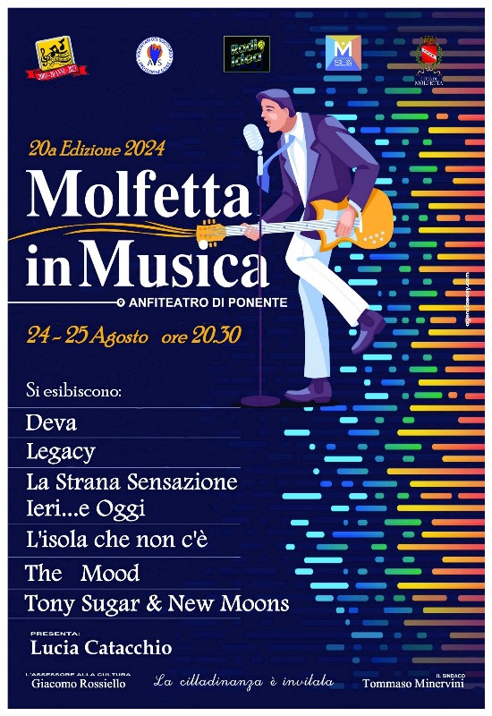 DUE SERATE ALLINSEGNA DELLA MUSICA POP, ROCK E MELODIE CONTEMPORANEE. SABATO 24 E DOMENICA 25 AGOSTO TORNA MOLFETTA IN MUSICA