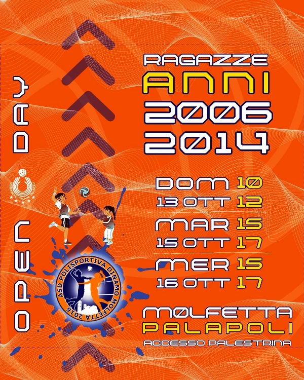 LA POLISPORTIVA DINAMO MOLFETTA ORGANIZZA DELLE GIORNATE PER AVVICINARE GIOVANISSIME ATLETE ALLO SPORT DELLA PALLAVOLO