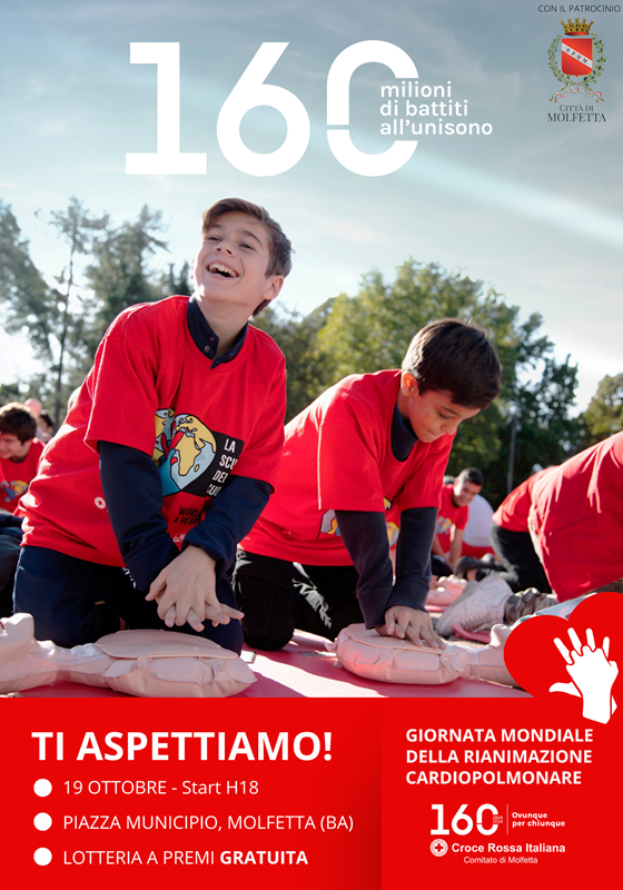 FLASHMOB A MOLFETTA PER SENSIBILIZZARE SULL'IMPORTANZA DELLE MANOVRE DI RIANIMAZIONE CARDIOPOLMONARE (RCP): 