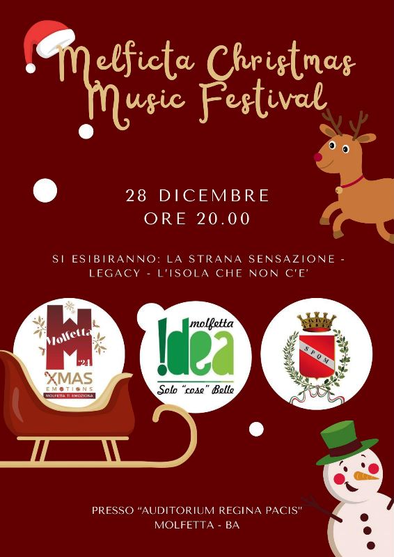 SABATO 28 DICEMBRE ALLAUDITORIUM REGINA PACIS SI SVOLGER IL MELFICTA CHRISTMAS MUSIC FESTIVAL