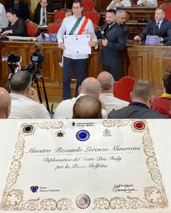 ANCHE MOLFETTA HA IL SUO DIPLOMATICO DEL GUSTO DOC ITALY. SI TRATTA DEL MAESTRO PIZZAIOLO LORENZO MINERVINI