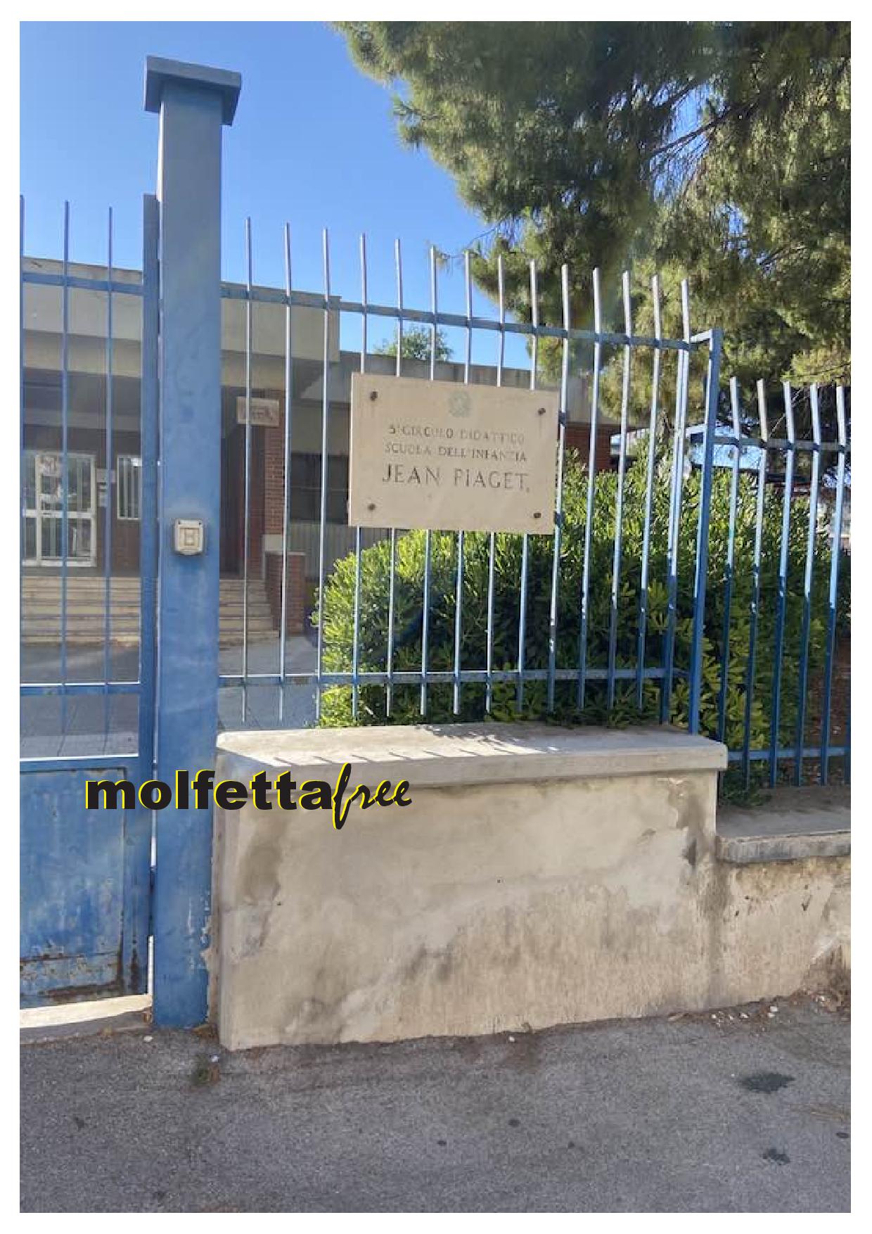 IL PASTICCIO DELLA SCUOLA MATERNA PLAGET DI MOLFETTA DOVE E' CADUTA UNA PLAFONIERA