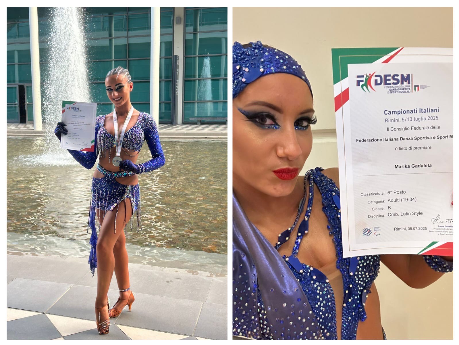 AI CAMPIONATI ITALIANI DI DANZA SPORTIVA DELLA FIDESM LASSOCIAZIONE MOLFETTESE ALMA DANCE SPORT OTTIENE ECCELLENTI RISULTATI
