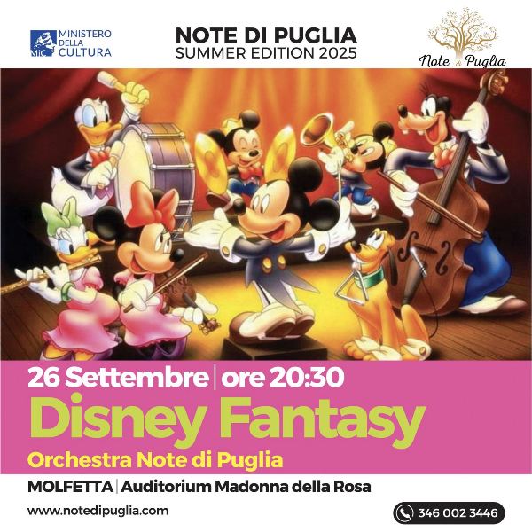 CON LO SPETTACOLO DISNEY FANTASY SI CHIUDE LA RASSEGNA ESTIVA DI NOTE DI PUGLIA