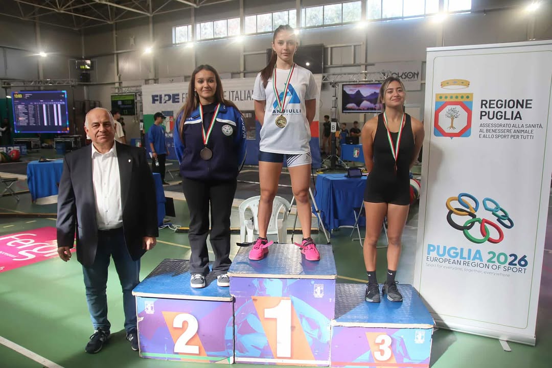 LATLETA MOLFETTESE FRANCESCA MININNI  STATA CONVOCATA AGLI EUROPEI EUROCUP WEIGHTLIFTING UNDER 15, 17 E 20 IN PROGRAMMA DAL 5 AL 8 DICEMBRE A MALTA
