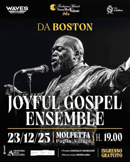 CONCERTO GRATUITO AL PUGLIA VILLAGE, MARTED� 23 DICEMBRE CON IL JOYFUL GOSPEL ENSEMBLE
