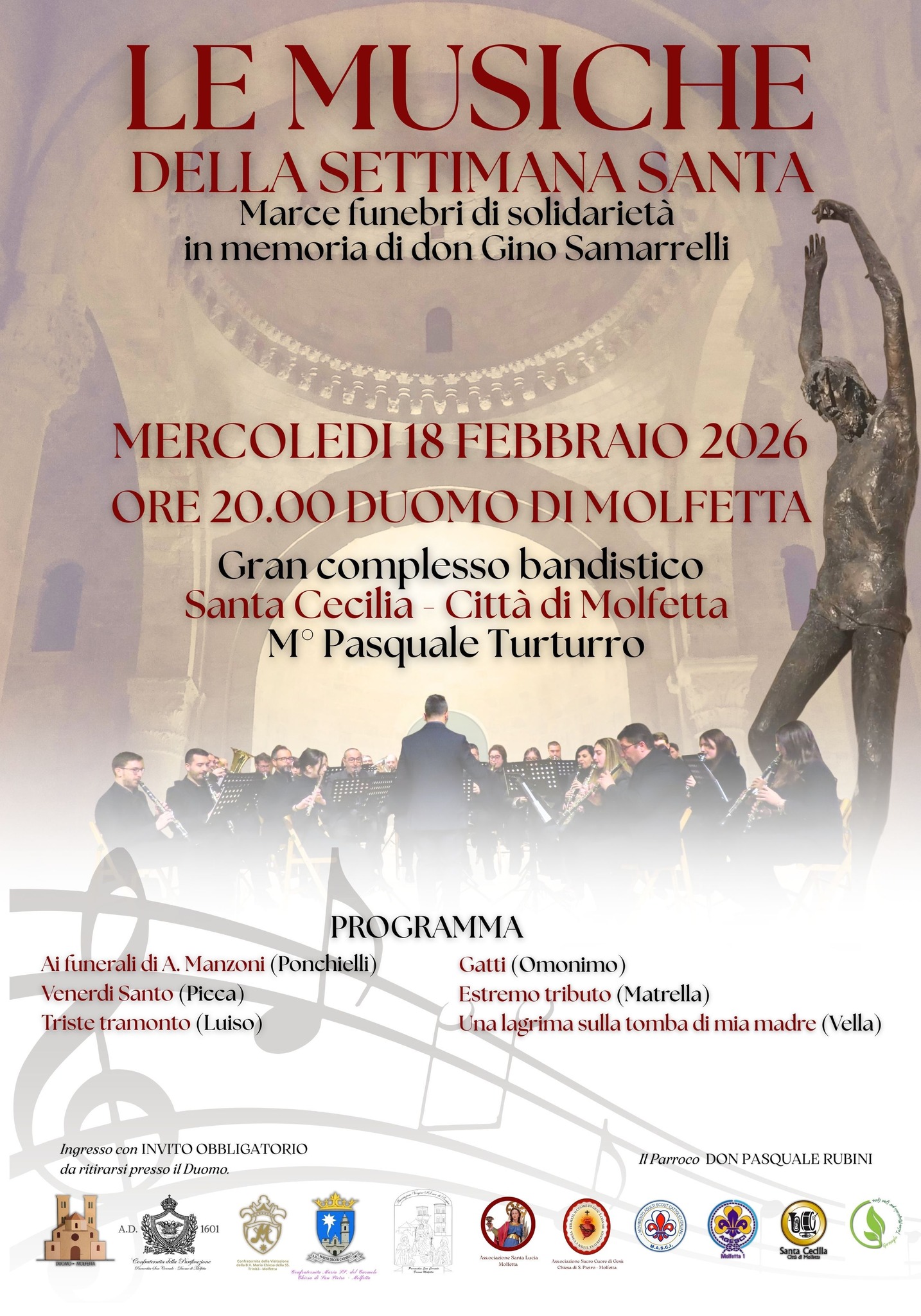 ANNUNCIATO PER IL 18 FEBBRAIO UN CONCERTO DI MARCE FUNEBRI IN MEMORIA DI DON GINO SAMARELLI