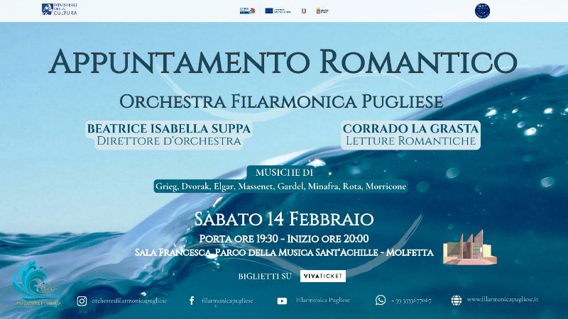 �APPUNTAMENTO ROMANTICO�, L�OMAGGIO DELL�ORCHESTRA FILARMONICA PUGLIESE ALLA MUSICA CHE FA BATTERE I CUORI