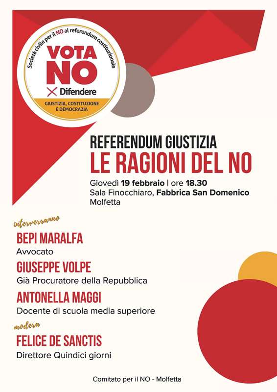 LE RAGIONI DEL NO PER IL REFERENDUM SULLA GIUSTIZIA