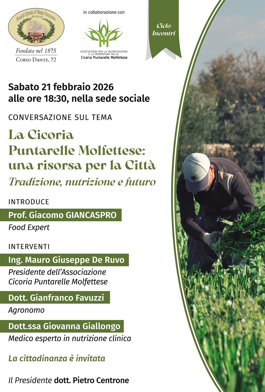 RADICI PROFONDE, FUTURO EUROPEO: LA CICORIA PUNTARELLE MOLFETTESE RACCONTA LA SUA ECCELLENZA