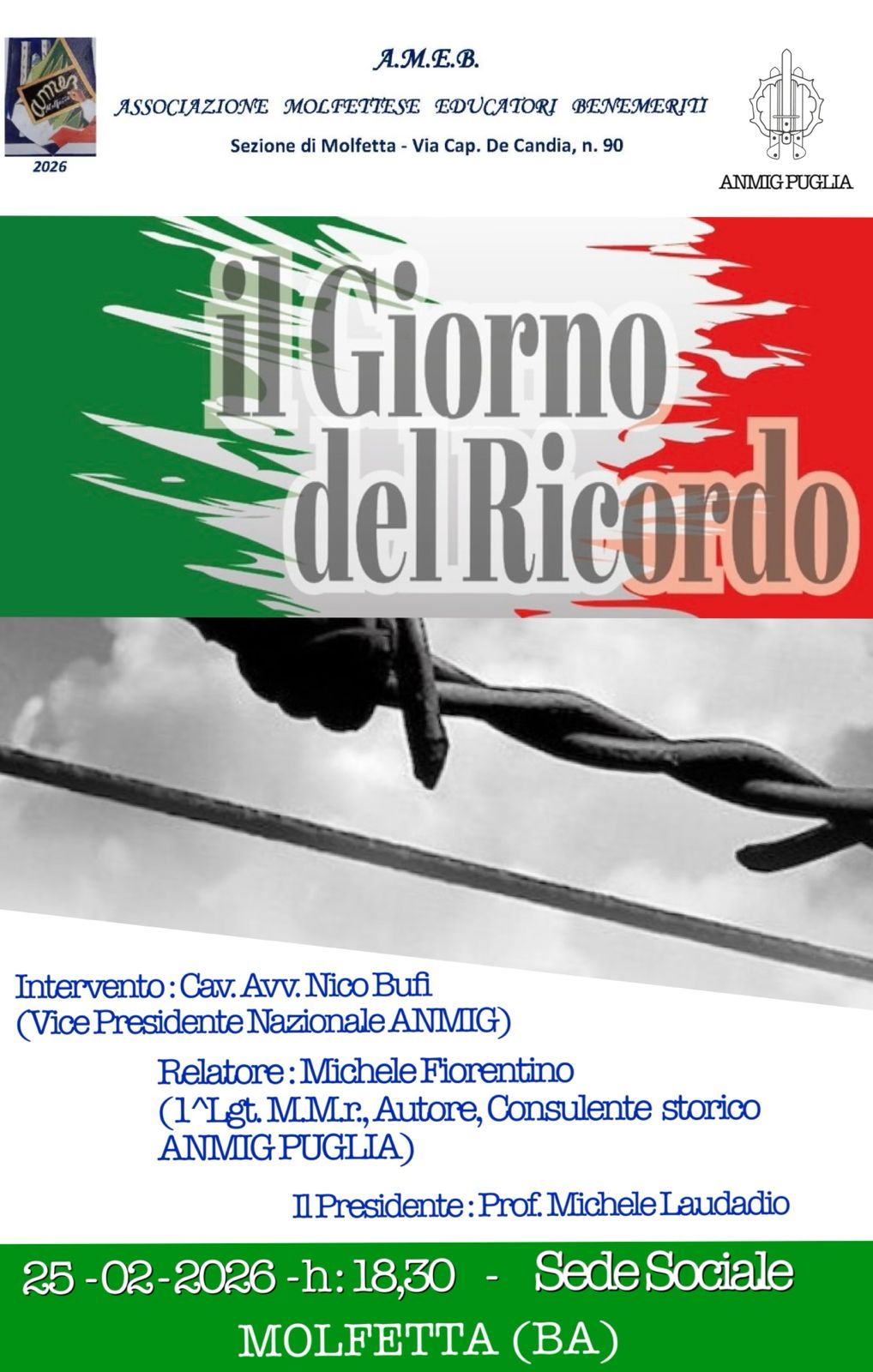 AMEB CELEBRA IL GIORNO DEL RICORDO DELLE FOIBE