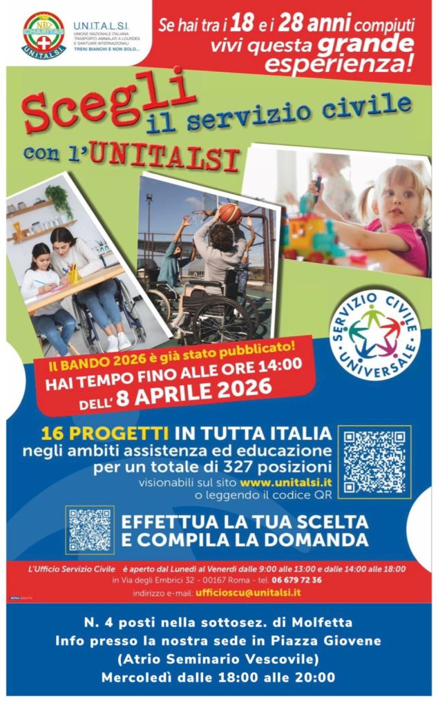 UNITALSI MOLFETTA, SERVIZIO CIVILE 2026