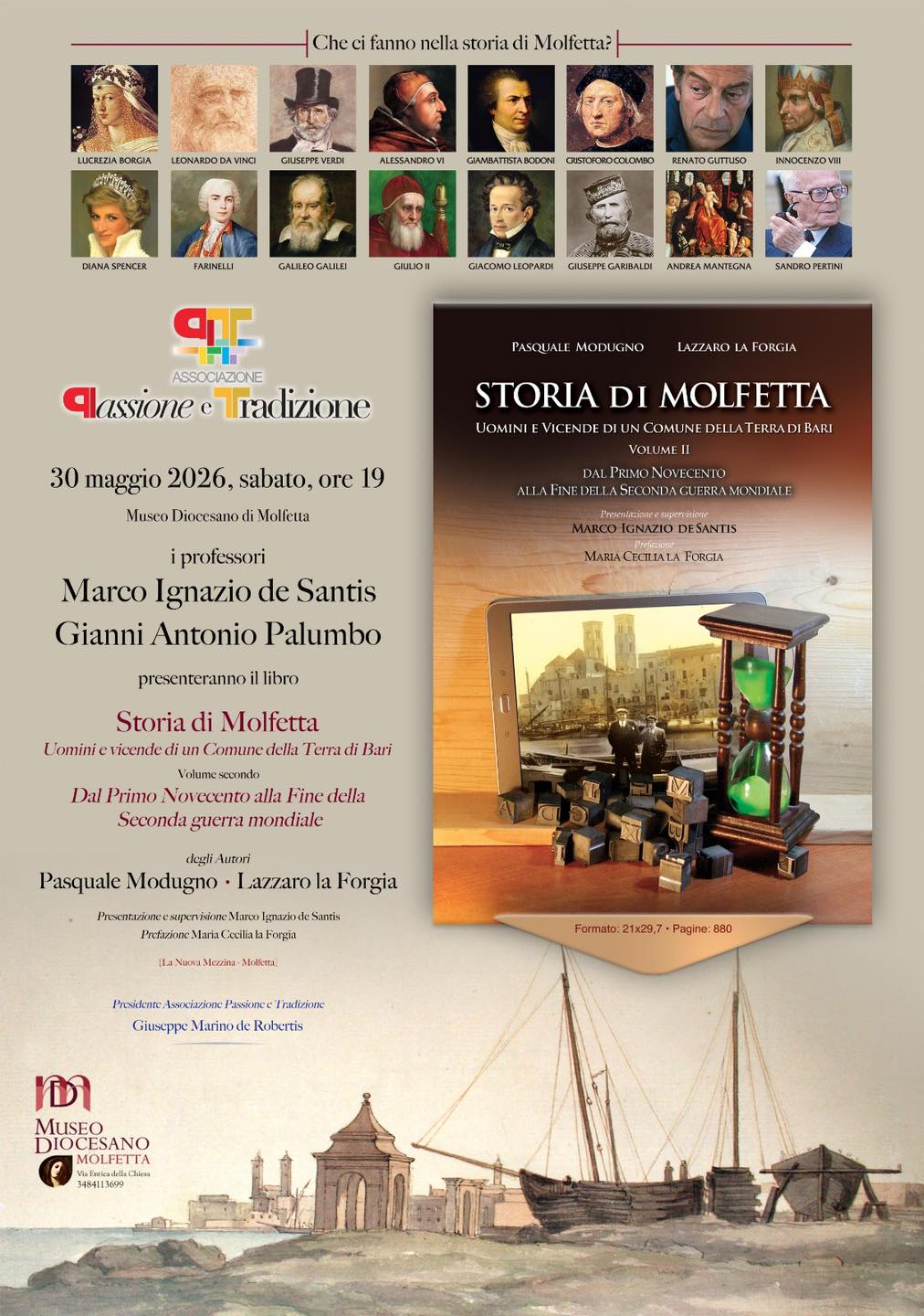 SAR� PRESENTATO SABATO 30 MAGGIO IL SECONDO VOLUME DI �STORIA DI MOLFETTA�