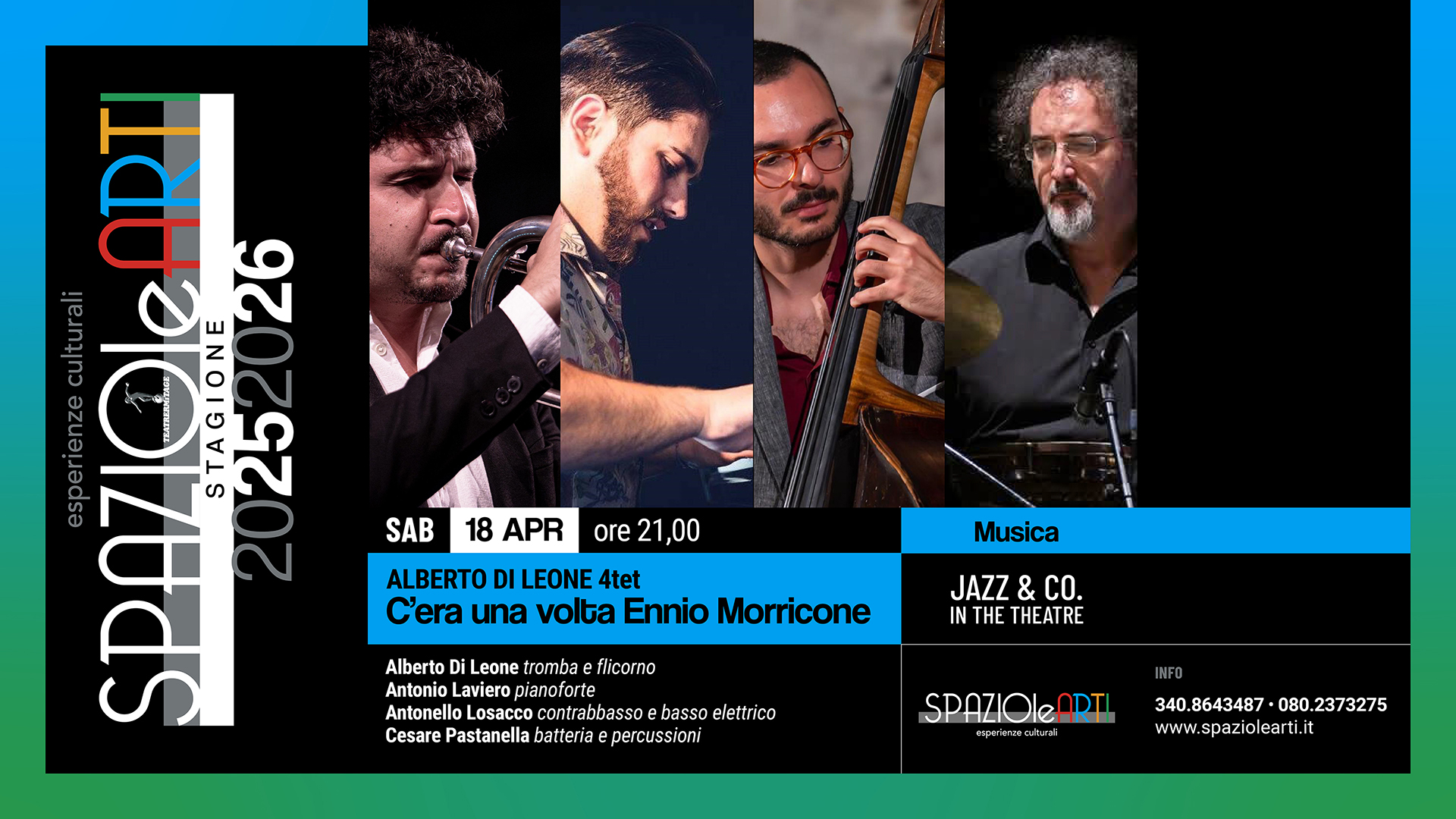 SPAZIOleARTI VA DI SCENA... LA MAGIA DELLE GRANDI COLONNE SONORE DI ENNIO MORRICONE