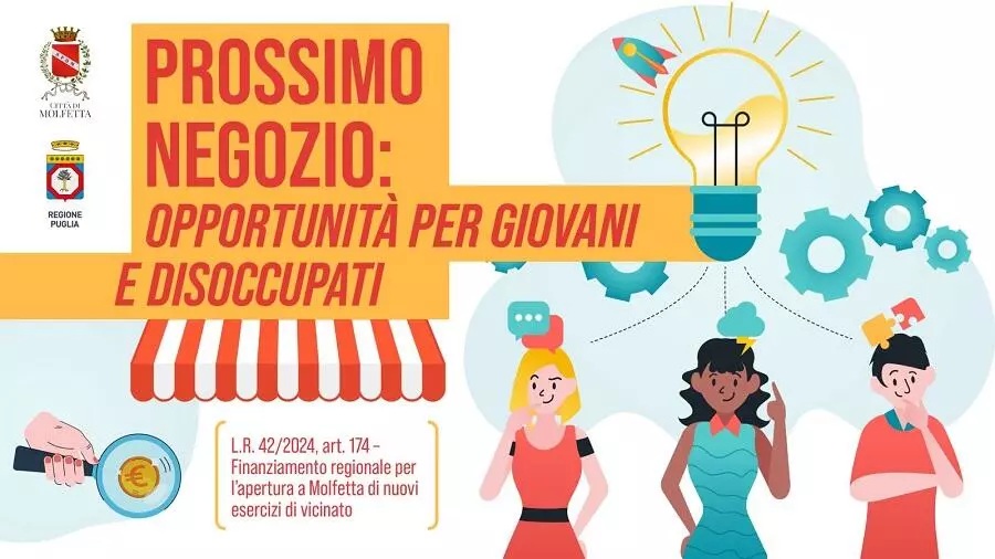 SONO SEI LE PROPOSTE PROGETTUALI CHE USUFRUIRANNO DEL FINANZIAMENTO REGIONALE, A FONDO PERDUTO, DEL PROGETTO �PROSSIMO NEGOZIO�