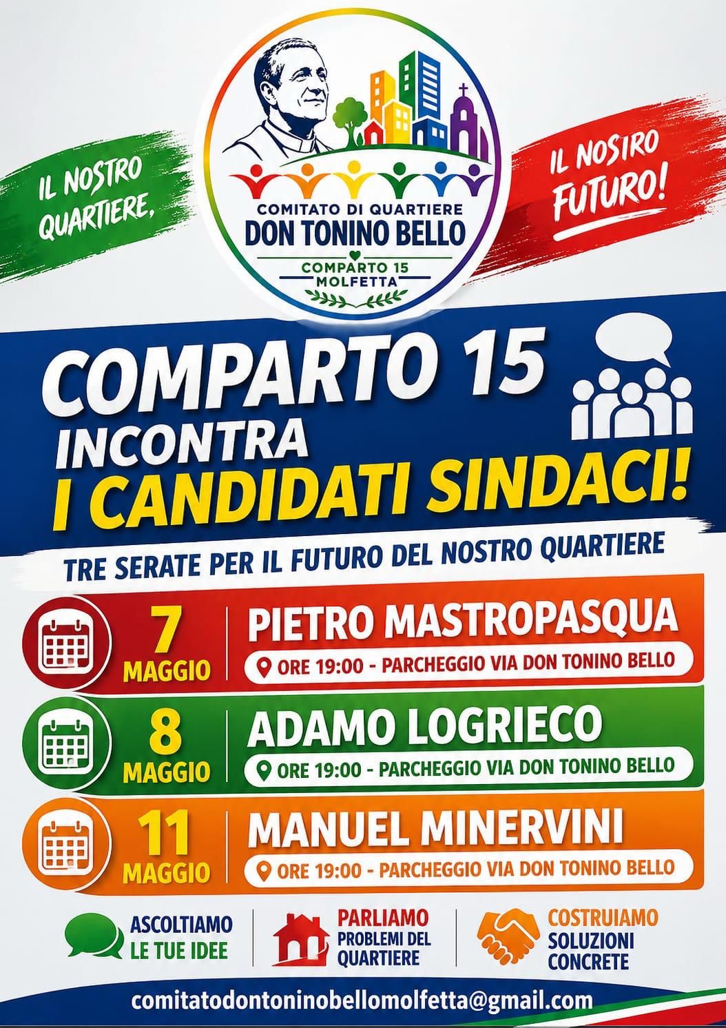 IL COMITATO DI QUARTIERE COMPARTO 15 INCONTRA I CANDIDATI SINDACI A MOLFETTA