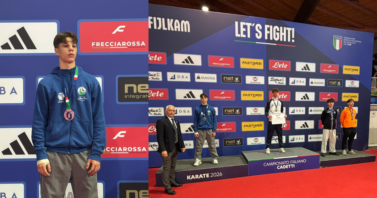 GIANLUIGI TRIDENTE DELLA POLISPORTIVA LIBERTAS MOLFETTA MEDAGLIA D'ARGENTO AI CAMPIONATI IYALIANI DI KARATE FIJLKAM