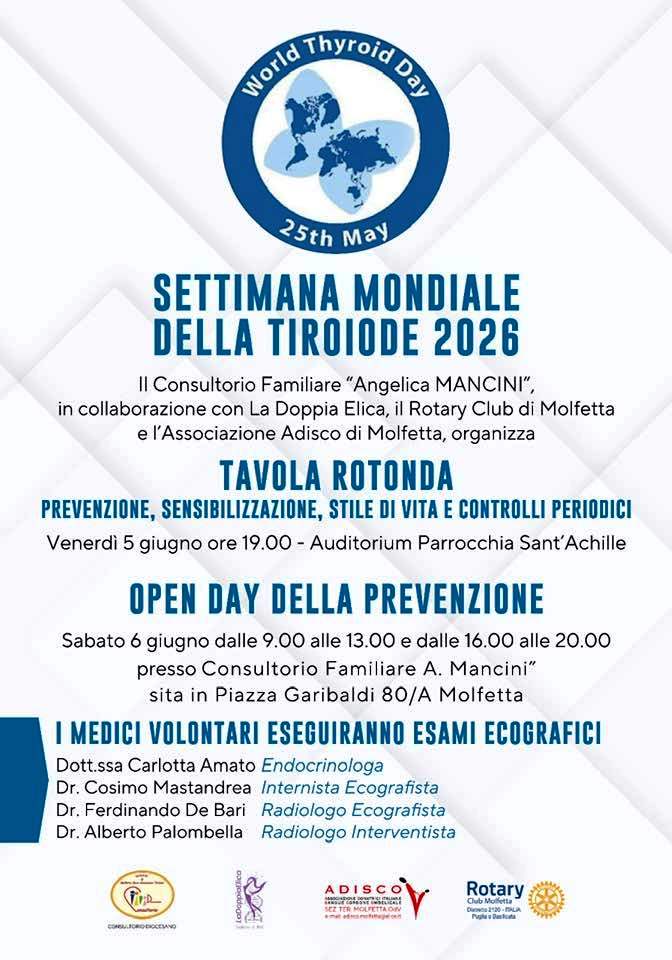 IN OCCASIONE DELLA SETTIMANA MONDIALE DELLA TIROIDE 2026, SI TERR� UNA TAVOLA ROTONDA SU PREVENZIONE, SENSIBILIZZAZIONE, STILE DI VITA E CONTROLLI PERIODICI