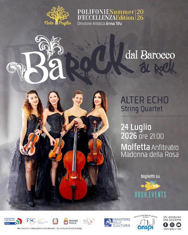 BAROCK A MOLFETTA, UN VIAGGIO TRA BAROCCO E ROCK ALL�ANFITEATRO MADONNA DELLA ROSA