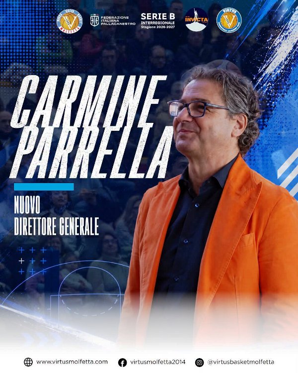 CARMINE PARRELLA � IL NUOVO DIRETTORE GENERALE DELLA DAI OPTICAL VIRTUS MOLFETTA