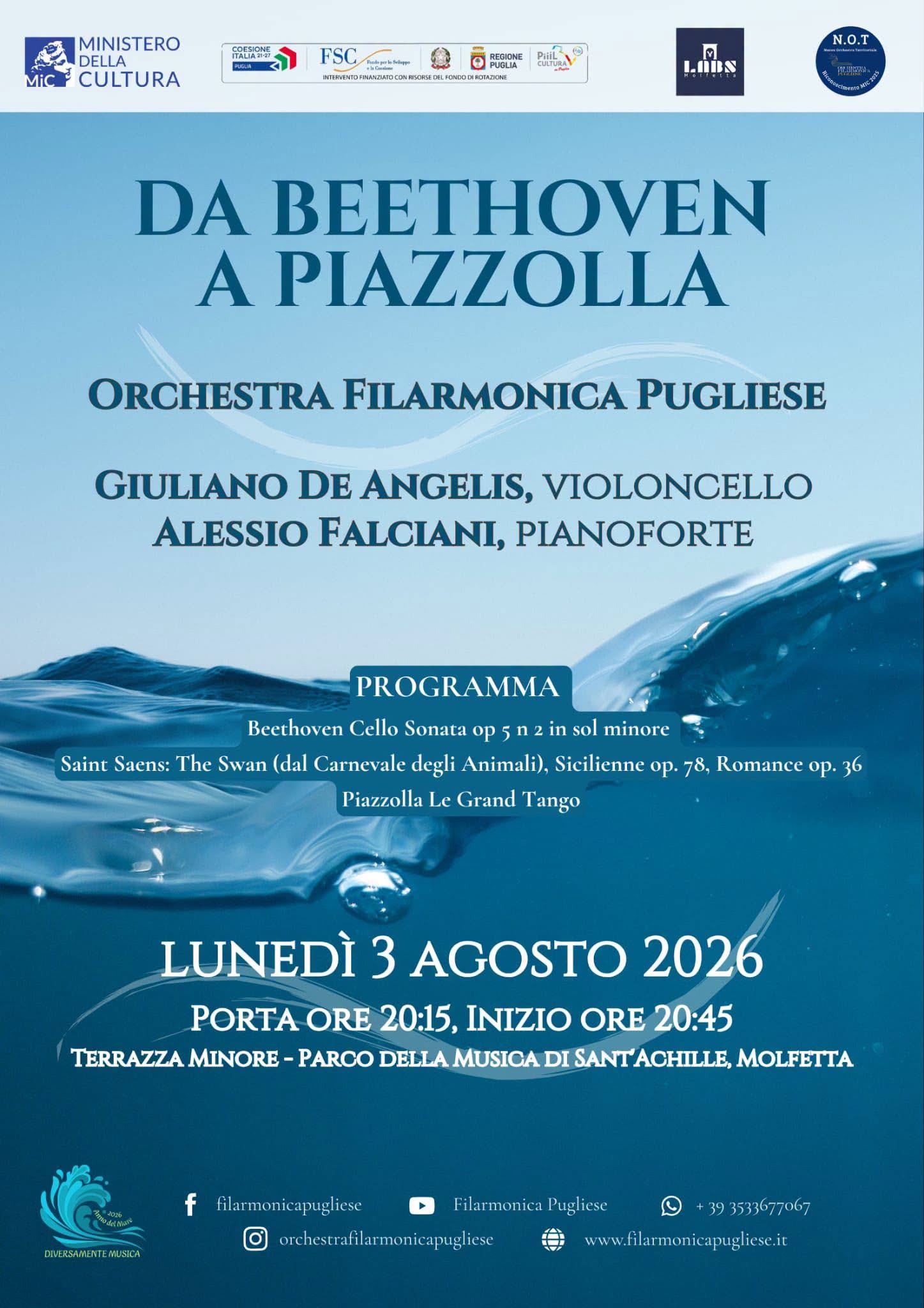 DA BEETHOVEN A PIAZZOLLA, A MOLFETTA UN VIAGGIO NELLA GRANDE MUSICA DA CAMERA