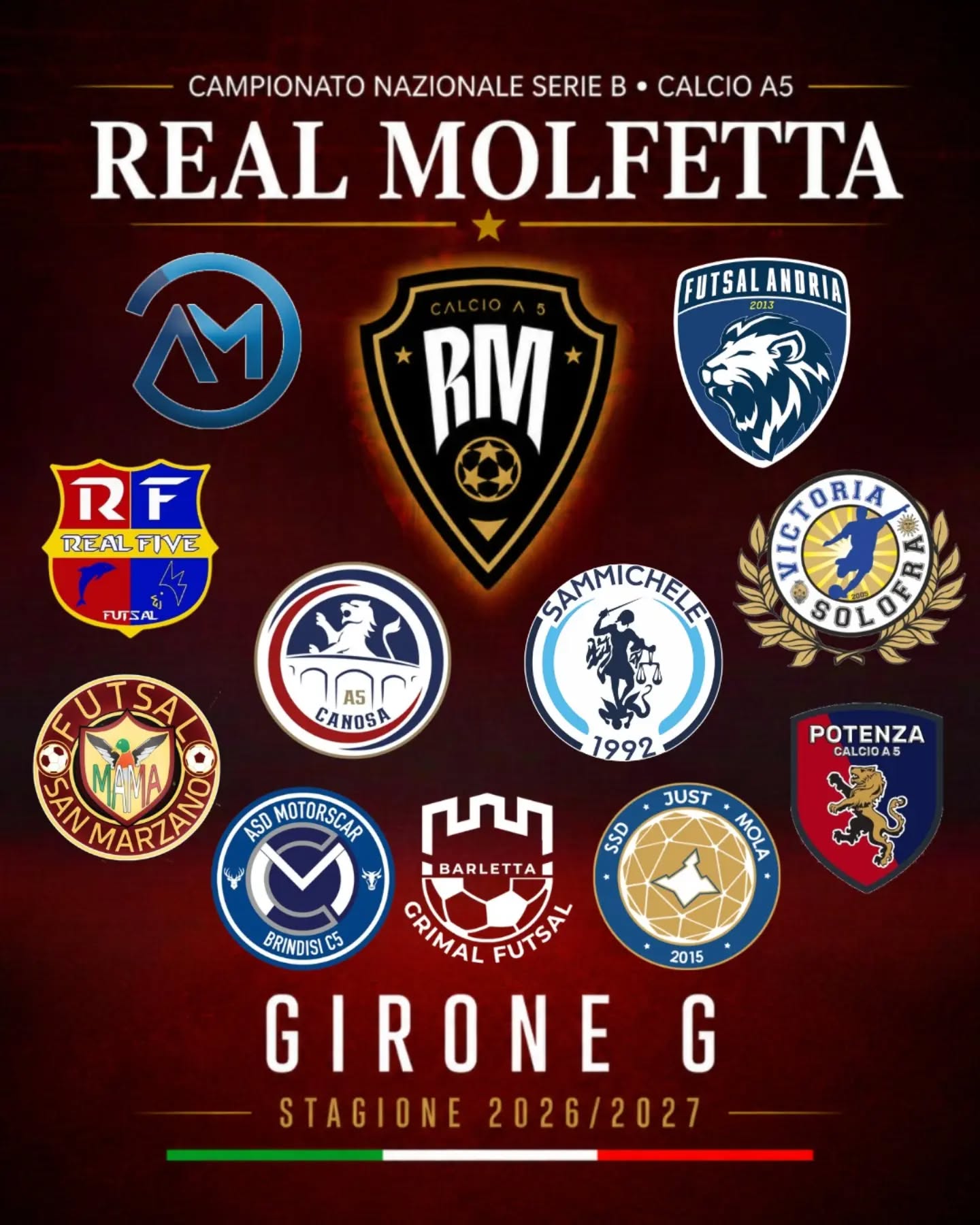 REAL MOLFETTA, IL CALENDARIO DELLA SERIE B: SUBITO SAMMICHELE E JUST MOLA, DERBY PUGLIESI FINO A MARZO