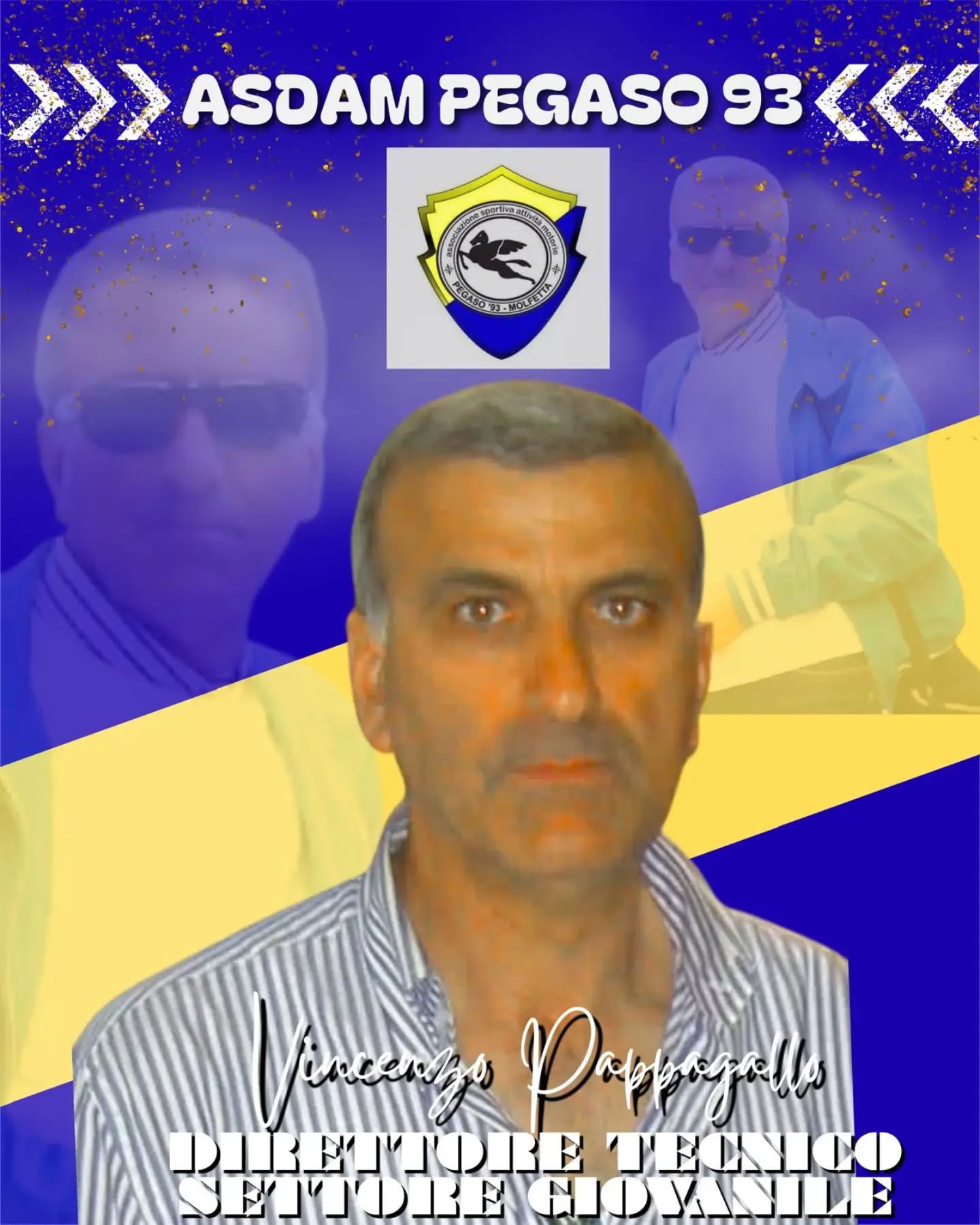 ASDAM PEGASO �93 MOLFETTA, TORNA VINCENZO PAPPAGALLO COME DIRETTORE TECNICO E ALLENATORE DELL�U17 CSEN