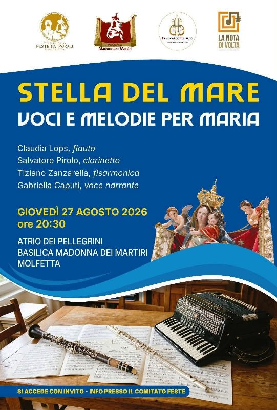 �STELLA DEL MARE�, MUSICA E SPIRITUALIT� APRONO LE FESTE PATRONALI A MOLFETTA