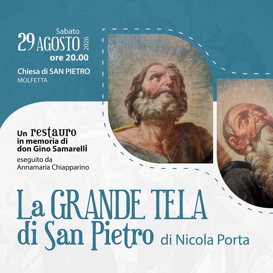 IL 29 AGOSTO LA PRESENTAZIONE DEL RESTAURO DELLA TELA NELLA CHIESA DI SAN PIETRO