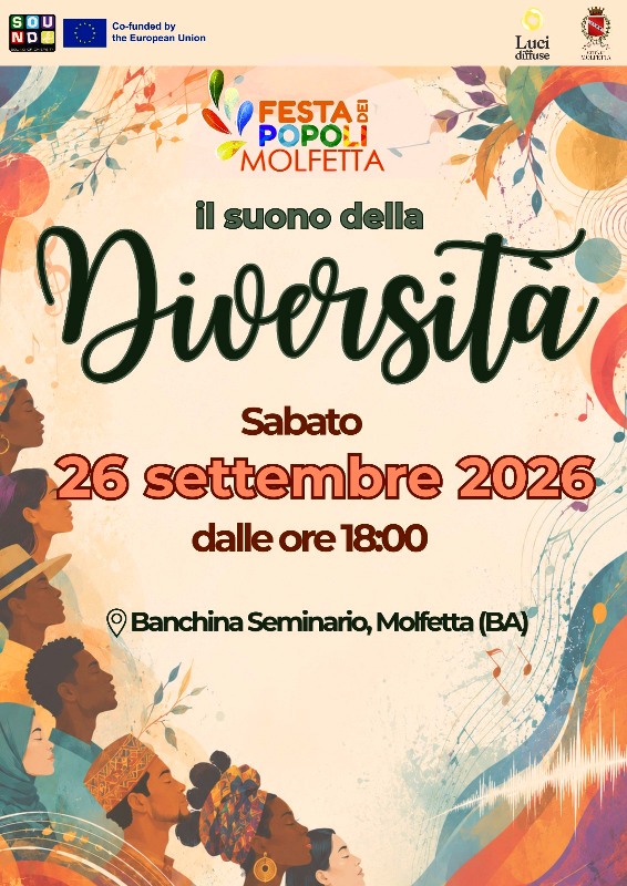 FESTA DEI POPOLI 2026, A MOLFETTA IL SUONO DELLA DIVERSIT�