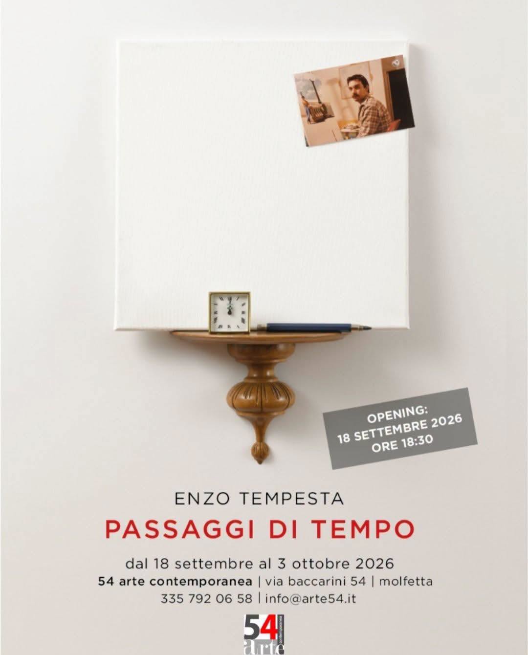 �PASSAGGI DI TEMPO�, AD ARTE 54 LA MOSTRA PERSONALE DI ENZO TEMPESTA