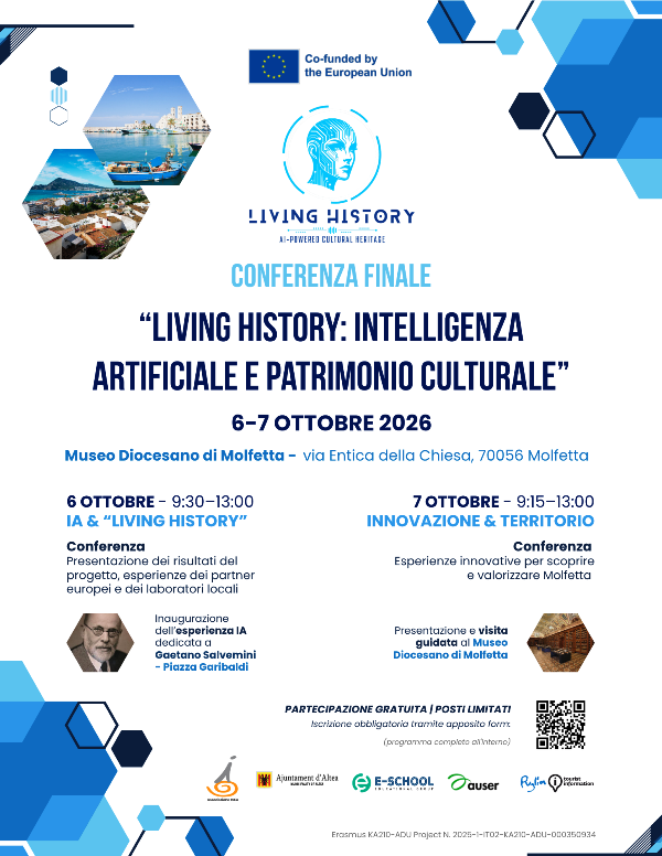 MOLFETTA OSPITA IL GRAN FINALE DI �LIVING HISTORY�: INNOVAZIONE E MEMORIA AL MUSEO DIOCESANO