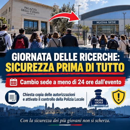 GIORNATA DELLE RICERCHE, L�AVV. LOGRIECO HA RICHIESTO COPIA DELLE AUTORIZZAZIONI DI LEGGE NECESSARIE PER LO SVOLGIMENTO DI UNA MANIFESTAZIONE PUBBLICA NELLA NUOVA SEDE