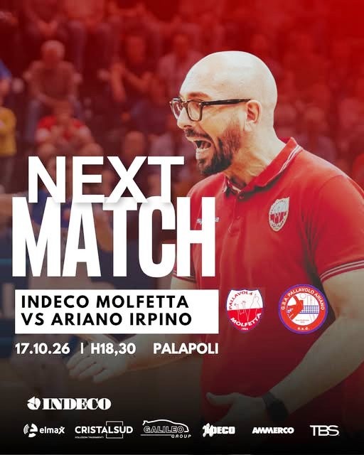 INDECO MOLFETTA, L�ATTESA � FINITA: DEBUTTO STAGIONALE AL PALAPOLI, QUESTA SERA, SABATO 17 OTTOBRE, CONTRO LA NEOPROMOSSA ARIANO IRPINO