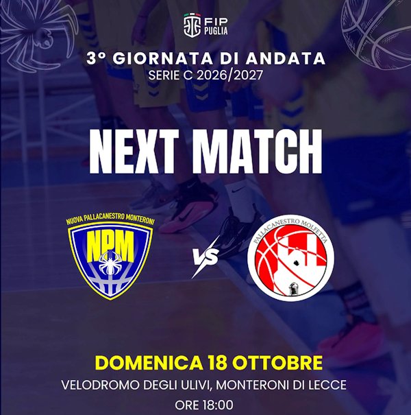FOR.SIC. MOLFETTA A MONTERONI: OBIETTIVO UNA VITTORIA DA CONQUISTARE