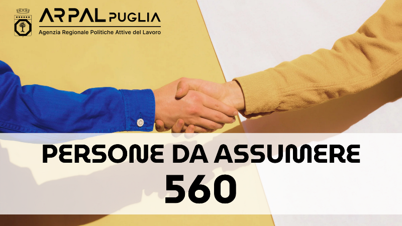 �WORKUP�: OLTRE 500 OFFERTE DI LAVORO NELLE PROVINCE BARI, BAT E FOGGIA