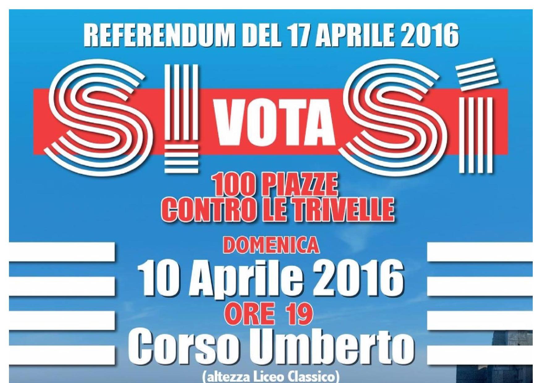 REFERENDUM DEL 17 APRILE: SINISTRA ITALIANA A MOLFETTA SPIEGA LE RAGIONI DEL SI