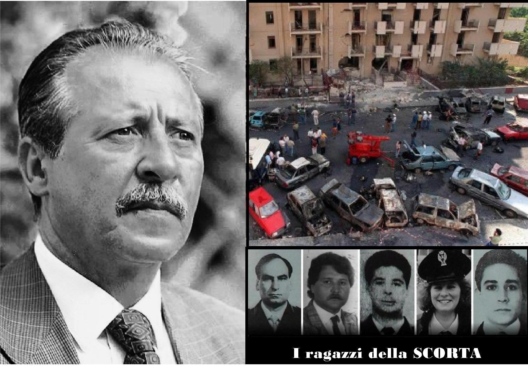 ORE 16:58 DI QUELLA DOMENICA 19 LUGLIO 1992: SI CONSUMAVA LA STRAGE DI VIA DAMELIO DOVE PERSE LA VITA PAOLO BORSELLINO E I 5 AGENTI DI SCORTA 